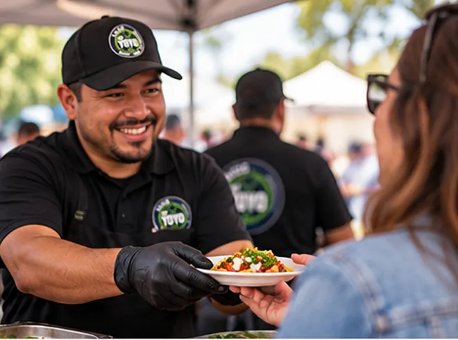 Tacos El YoYo catering imagery behind Instagram reel preview
